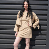 Sadie & Sage Faux Suede Jacket in Taupe