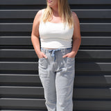 Striped Barrel Jean w/belt