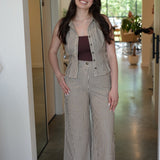 Brown Striped Trouser Pant