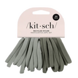KITSCH Hair Accessories- GREEN Hair Elastics 20PC Set